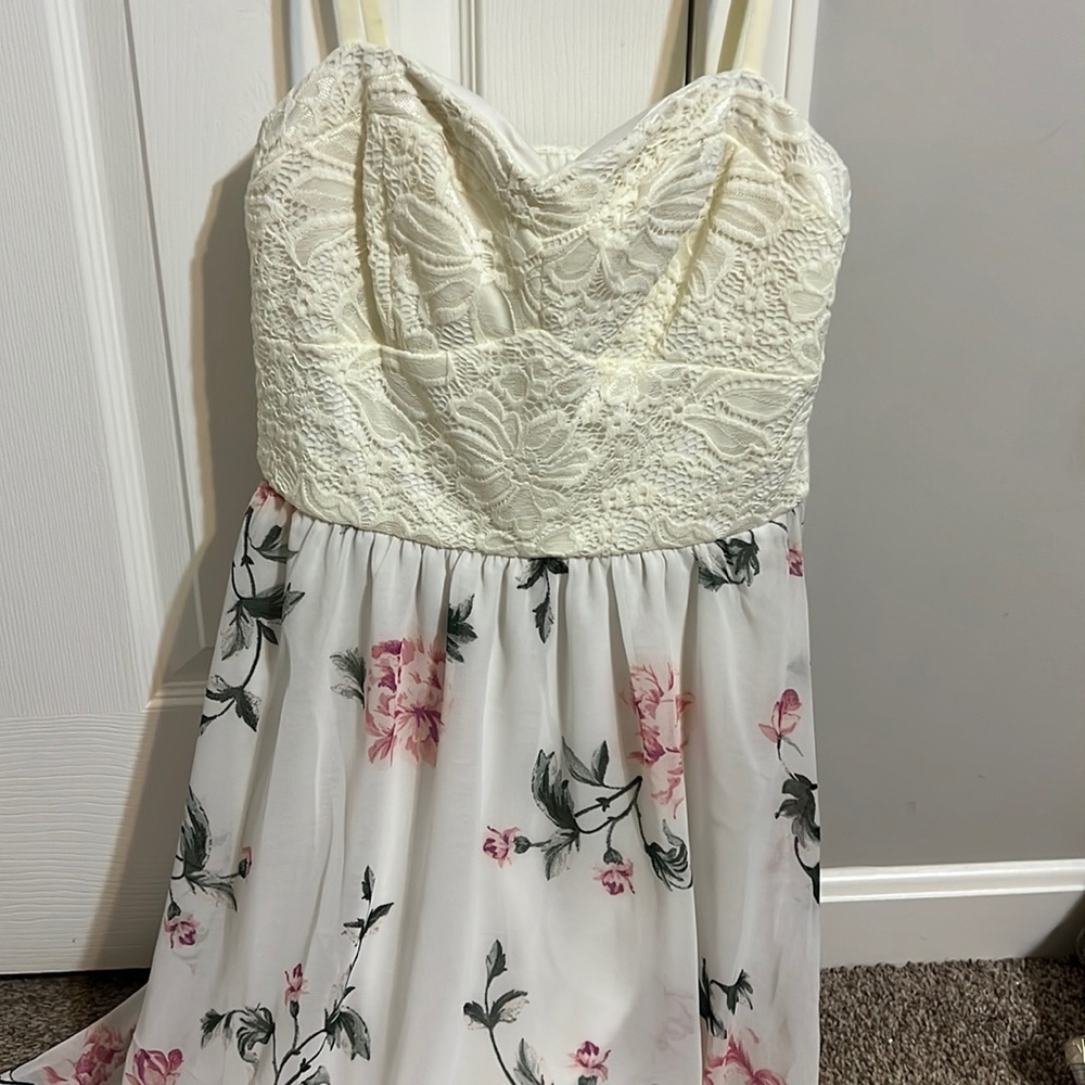 white dress with flowers